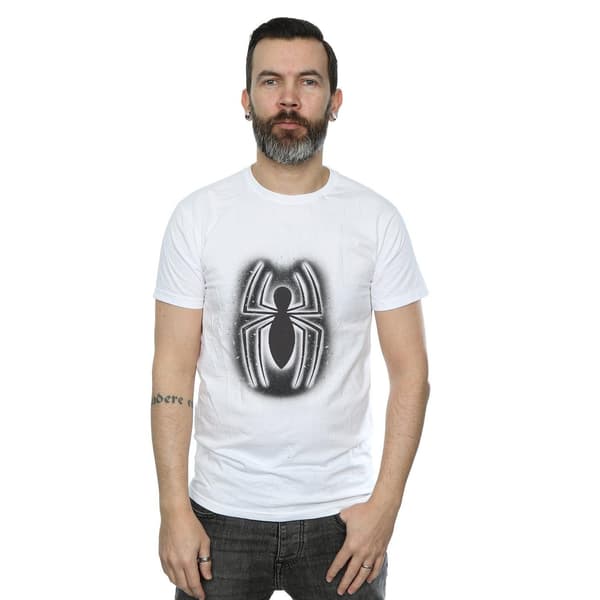 Marvel Herr Spider-Man Graffiti Logotyp T-Shirt M Vit White M