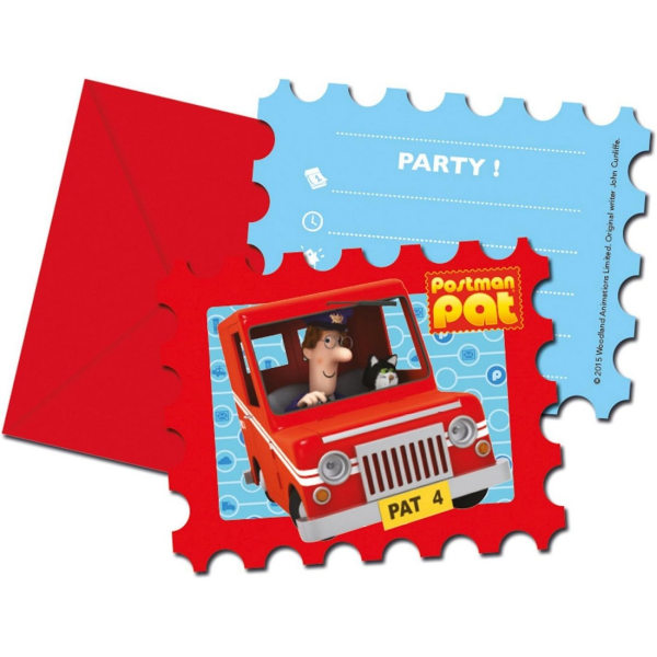 Postman Pat-logotypinbjudningar (paket med 6) En one size röd/blå/vit Red/Blue/White One Size