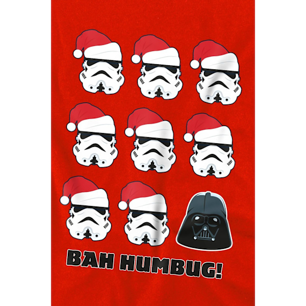Star Wars Barn/Kids Bah Humbug Stormtrooper Darth Vader T-shirt Red 9-10 Years