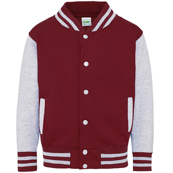 Awdis Barn/Barn Varsity Jacka 5-6 År Bourgogne/Heather Burgundy/Heather Grey 5-6 Years