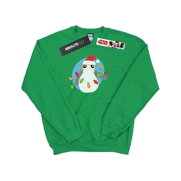 Star Wars Mens The Last Jedi Porg Julbelysning Sweatshirt S Irish Green S