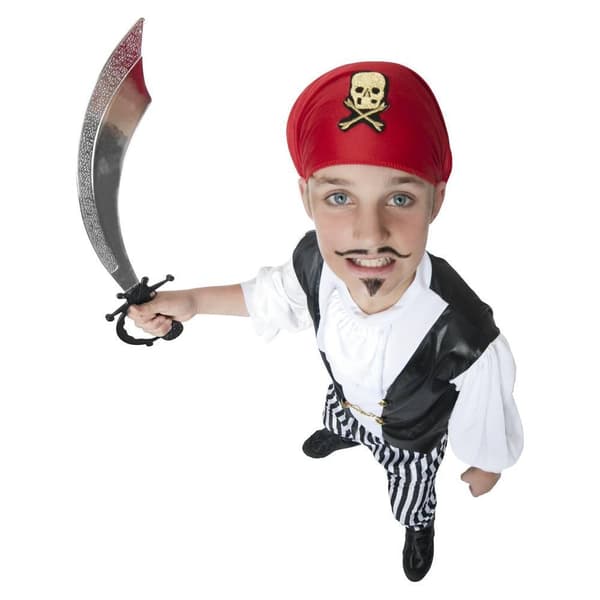 Smiffys Barn/Barn Piratkostymset 4-6 År Vit/Svart White/Black 4-6 Years