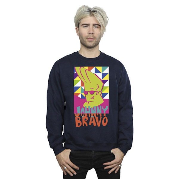 Johnny Bravo Herr Multi Triangles Pop Art Sweatshirt XL Marinblå Navy Blue XL