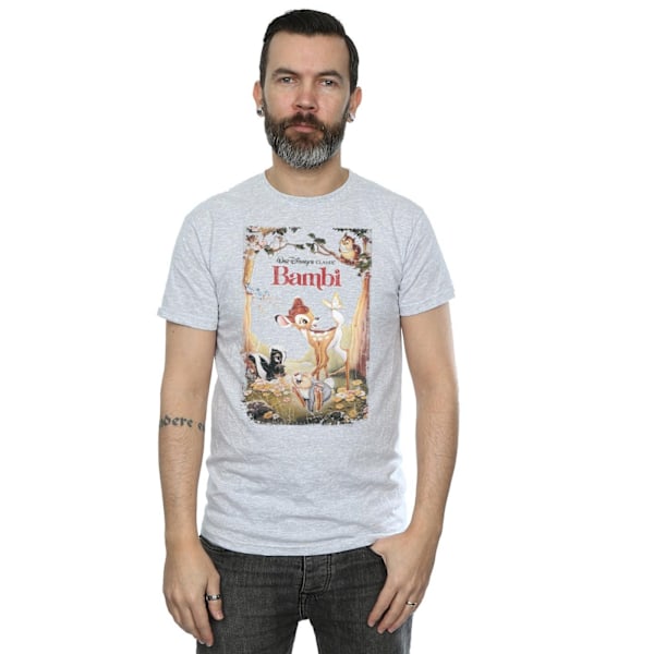 Bambi Retro Poster T-shirt för män L Sports Grey Sports Grey L