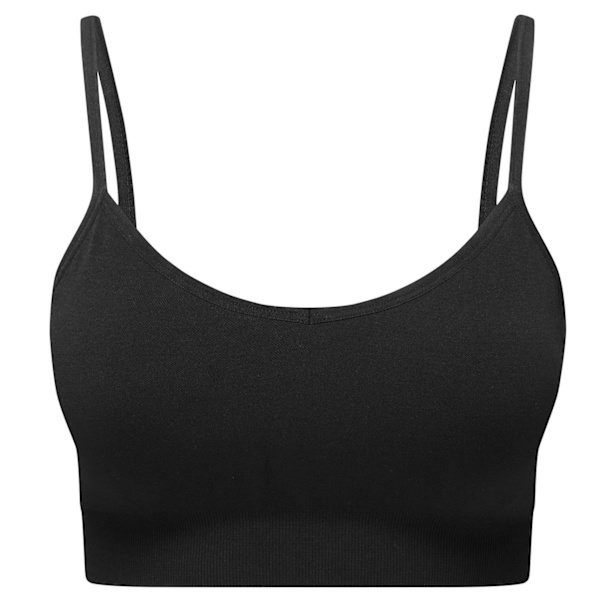 TriDri Dam/Kvinnor Återvunnen Sömlös 3D Sport-BH S Svart Black S