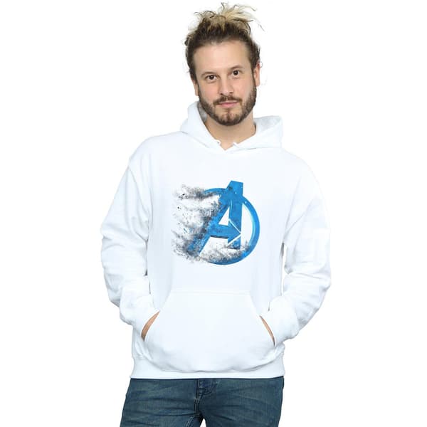 Marvel Herr Avengers Endgame Dusted Logo Hoodie S Vit White S