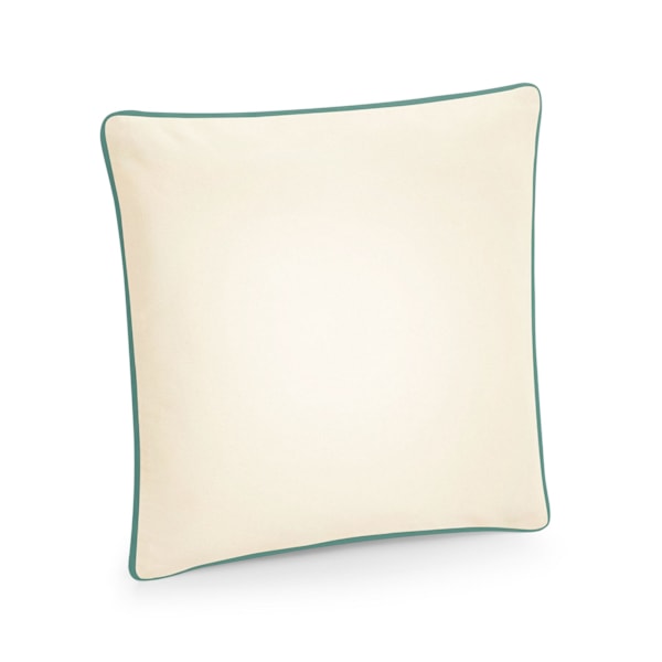 Westford Mill Fairtrade Bomullspipad Kuddfodral 40cm x 40cm Natural/Sage Green 40cm x 40cm x 18cm