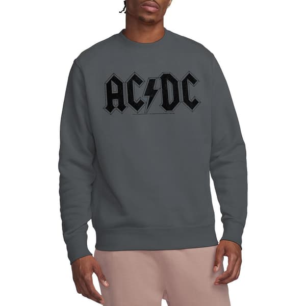 AC/DC Unisex Vuxen Sliten Logotyp Sweatshirt M Kolgrå Charcoal M
