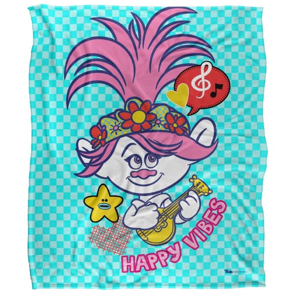 Trolls Happy Vibes Silkeslen Vallmo Mjuk Filt One Size Mult Multicoloured One Size