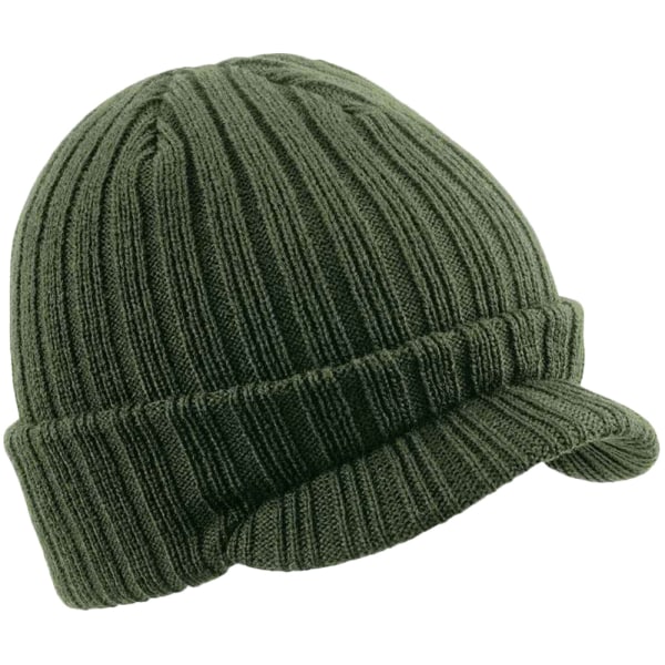 Beechfield Peaked Beanie One Size Olivgrön Olive Green One Size
