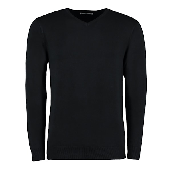 Kustom Kit Herr Arundel V-ringad långärmad tröja XL Svart Black XL