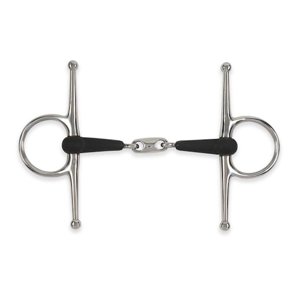 Equirubber Equikind+ Jordnötslänk Häst Full Cheek Snaffle Bett 5 Silver/Black 5.5in