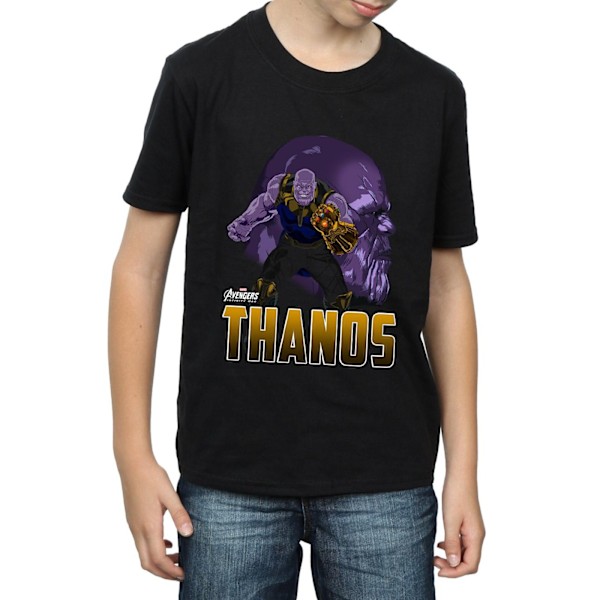 Avengers Infinity War Boys Thanos Bomull T-shirt 9-11 år Bla Black 9-11 Years