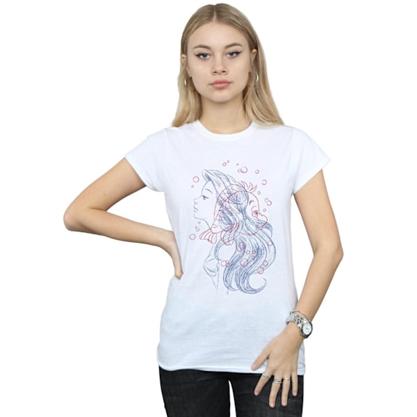 Disney Dam/Kvinnor Ariel Flundra Skiss Bomull T-shirt XXL W White XXL