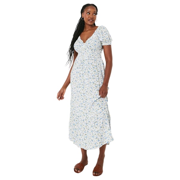 Dorothy Perkins Dam/Damer Ditsy Print Shirred Midiklänning Ivory 18 UK