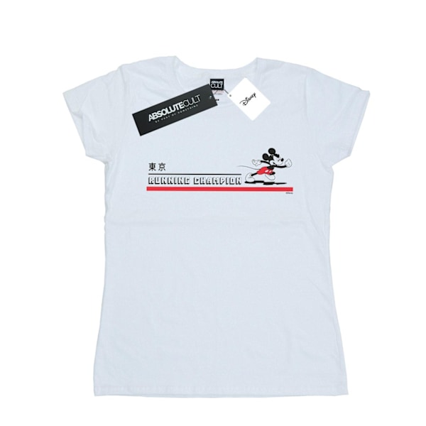 Disney Womens/Ladies Mickey Mouse Running Champion Bomull T-Shirt White S