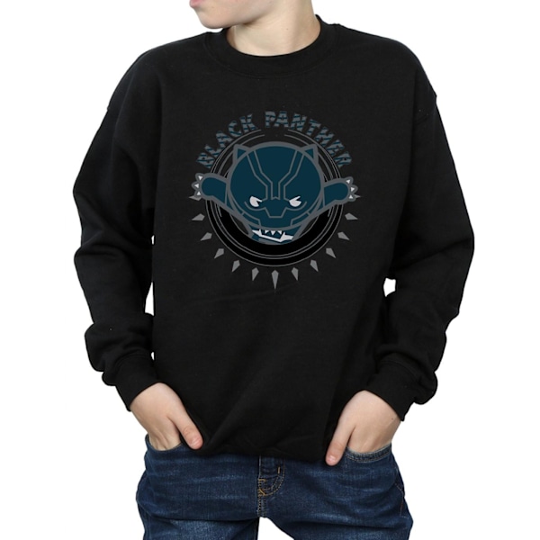 Marvel Boys Kawaii Black Panther Pounce Sweatshirt 9-11 år B Black 9-11 Years