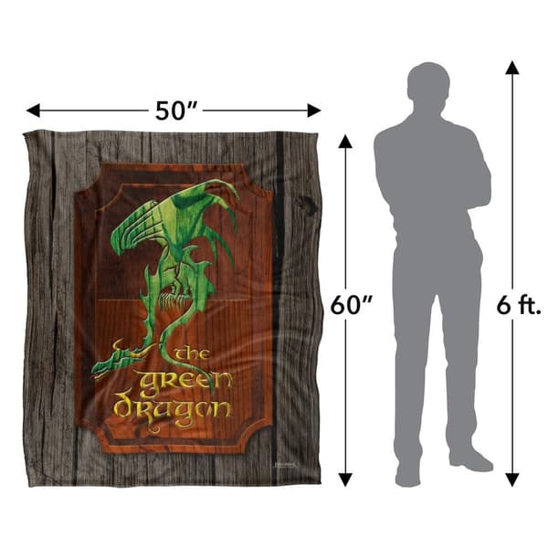 Sagan om ringen The Green Dragon Skylt Filt One Size Multic Multicoloured One Size