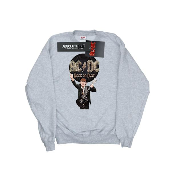 AC/DC Dam/Kvinnor Rock Or Bust Angus Young Sweatshirt S Heath Heather Grey S
