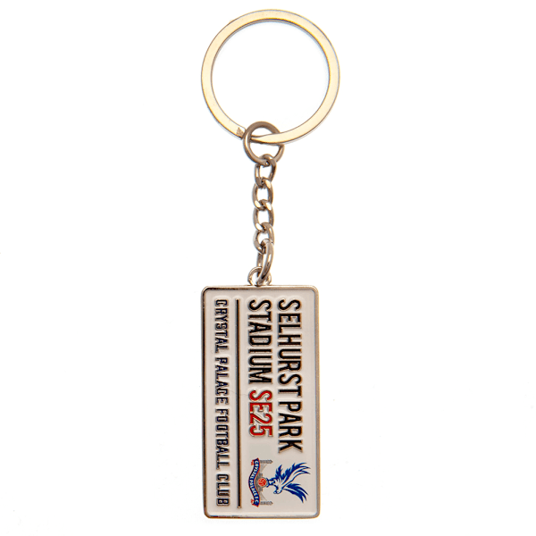 Crystal Palace FC Street Sign Embossed Keyring One Size Silver Silver One Size