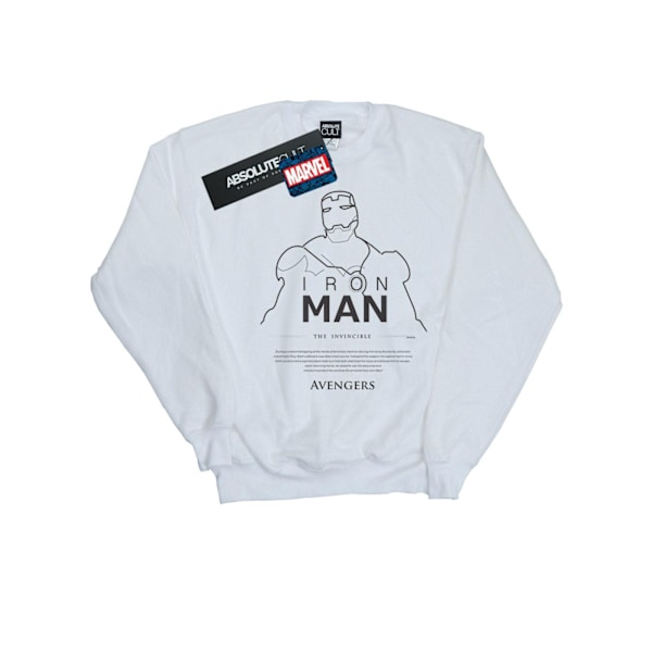 Marvel Boys Iron Man Single Line Sweatshirt 9-11 år Vit White 9-11 Years