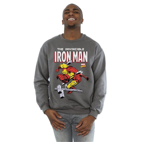 Marvel Iron Man Smash Sweatshirt M Charcoal för män Charcoal M
