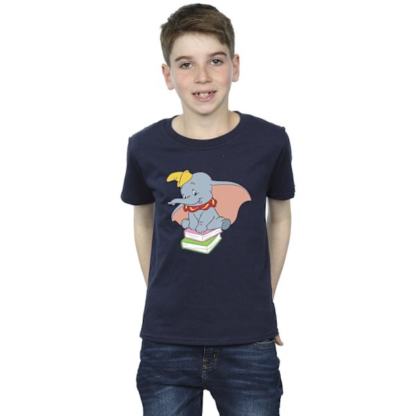 Disney Boys Dumbo Sitter På Böcker T-Shirt 5-6 År Marinblå Navy Blue 5-6 Years