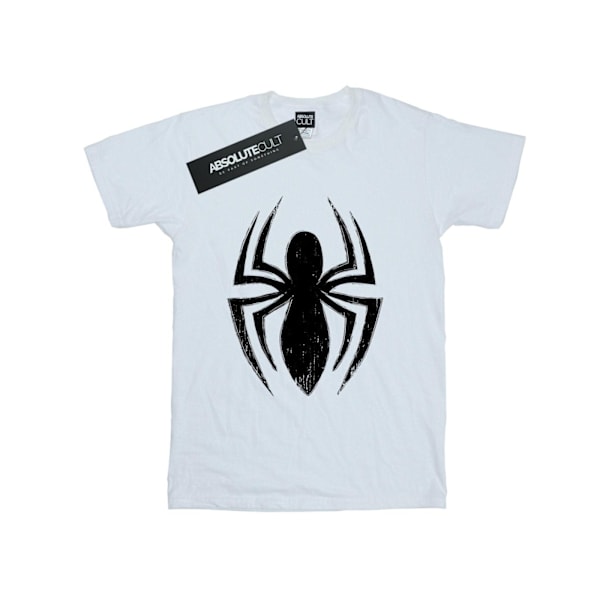 Marvel Dam/Kvinnor Spider-Man Ultimate Spider Logo Bomull Pojkvän White XXL