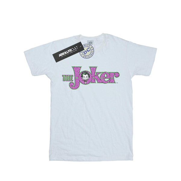 DC Comics Dam/Damer The Joker Crackle Logo Bomull Boyfriend White XXL