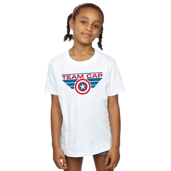 Marvel Girls Captain America Civil War Team Cap Bomull T-shirt White 5-6 Years