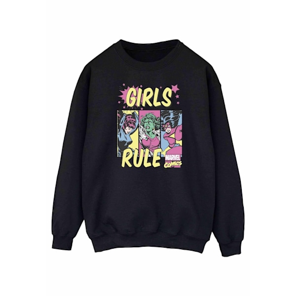 Marvel Comics Dam/Dam Girls Rule Sweatshirt XL Svart Black XL