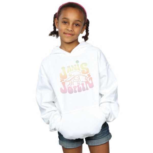 Janis Joplin Girls Pastel Logo Hoodie 12-13 år Vit White 12-13 Years