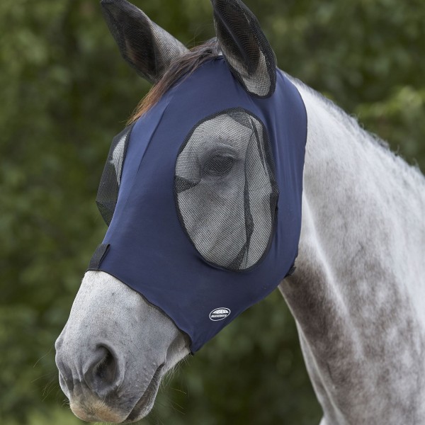 Weatherbeeta Deluxe Stretch Horse Flugmask med öron Liten ponny Navy/Black Small Pony