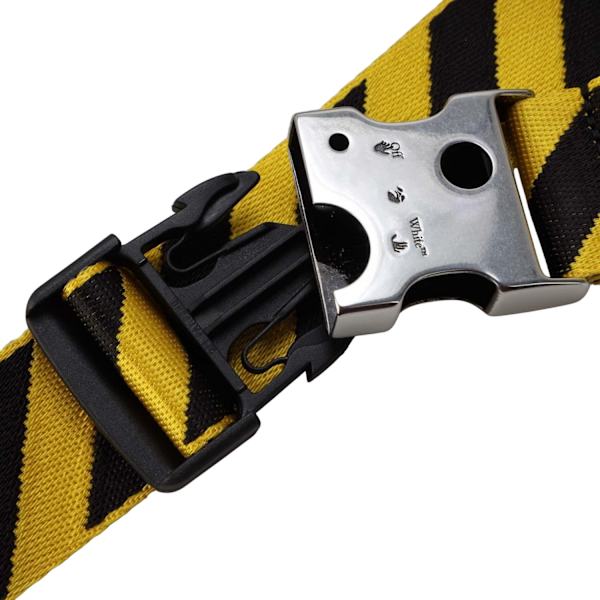 Off White Meteor Tuc Randigt Bälte Herr En Storlek Gul/Svart Yellow/Black One Size