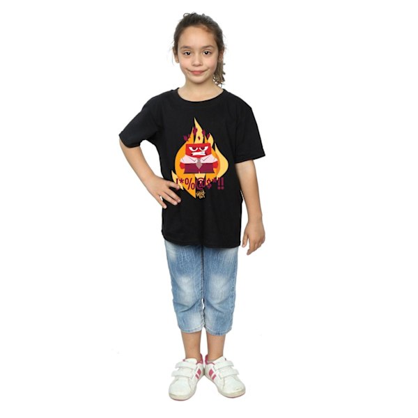 Disney Girls Inside Out Fired Up Bomull T-shirt 7-8 år Svart Black 7-8 Years