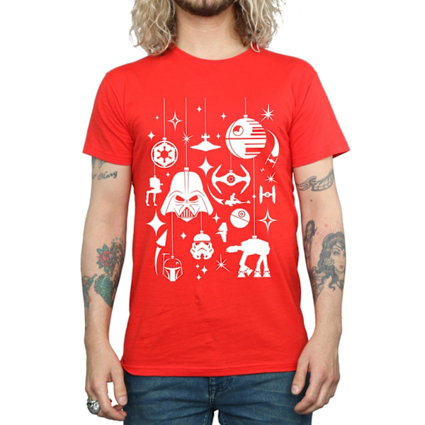 Star Wars Julgransprydnader T-shirt för män S Röd Red S