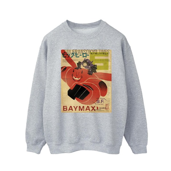 Disney Mens Big Hero 6 Baymax Flygande Baymax Tidnings-tröja Sports Grey 5XL