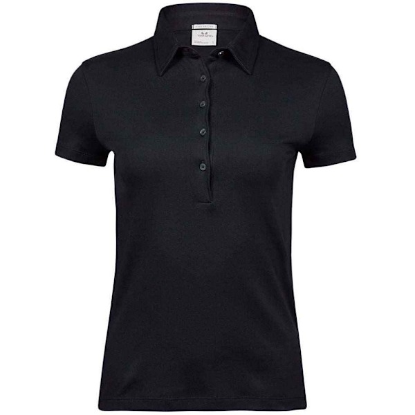 Tee Jays Dam/Kvinnor Pima Bomull Interlock Sömnad Polo Skjorta Black XXL