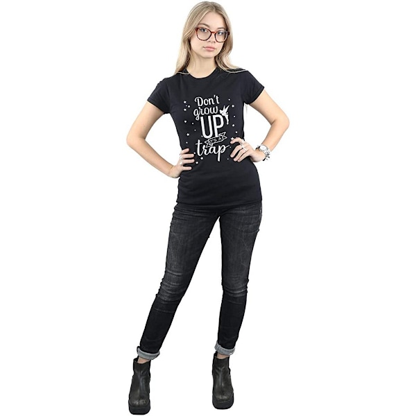 Tinkerbell Dam/Kvinnor Don´t Grow Up Bomull T-Shirt S Svart Black S