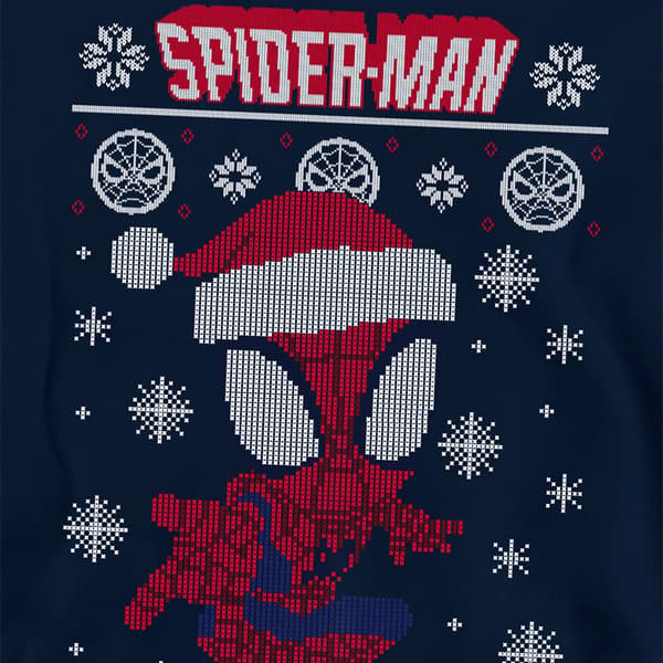 Spider-Man Barn/Kids Snowflake Pull Over Julhuvtröja Navy 7-8 Years