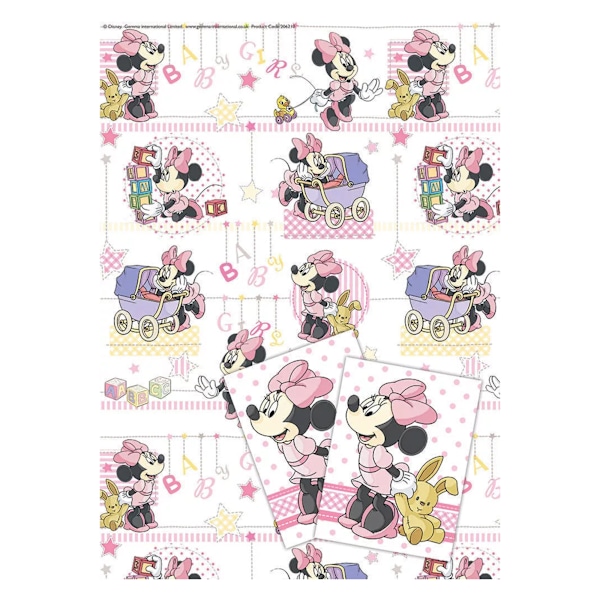 Disney Minnie Mouse Presentpapper (2-pack) One Size Vit White/Pink/Yellow One Size