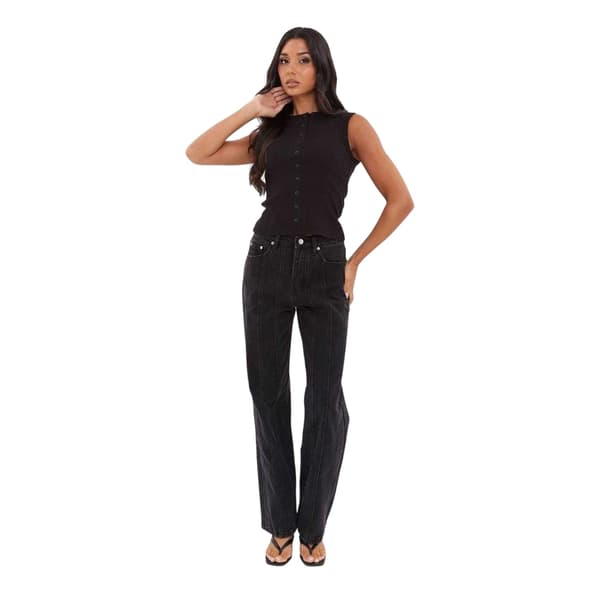 I Saw It First Jeans med sömdetaljer för damer 10 UK Svart Black 10 UK