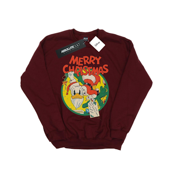 Disney Girls Donald Duck God Jul Sweatshirt 7-8 År B Burgundy 7-8 Years