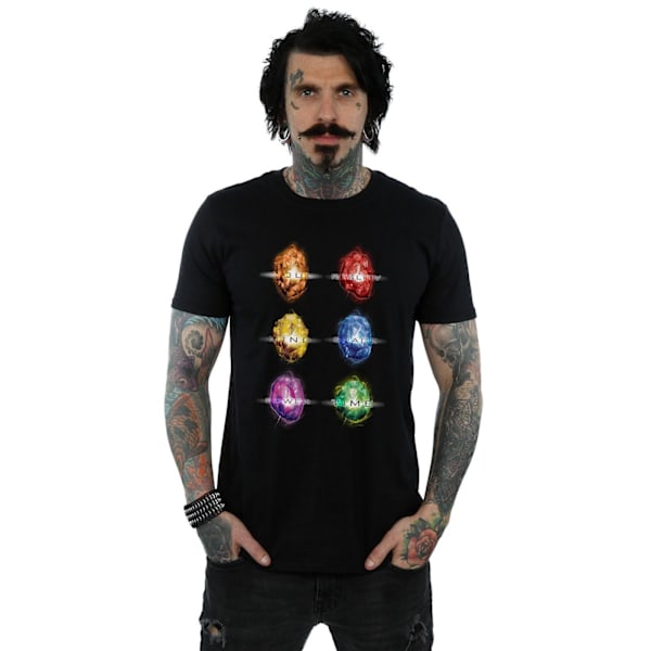 Avengers Infinity War Herr Infinity Stones Bomull T-shirt S Bla Black S