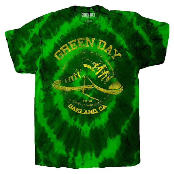 Green Day Unisex Adult All Stars Tie Dye T-Shirt L Green Green L