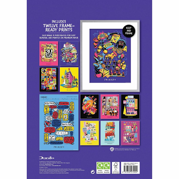 Vänner Samlarutgåva Deluxe 2025 A3 Väggkalender 42cm x Multicoloured 42cm x 30cm