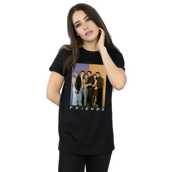Friends Dam/Damer Gruppbild Bomull Boyfriend T-Shirt XL Svart Black XL