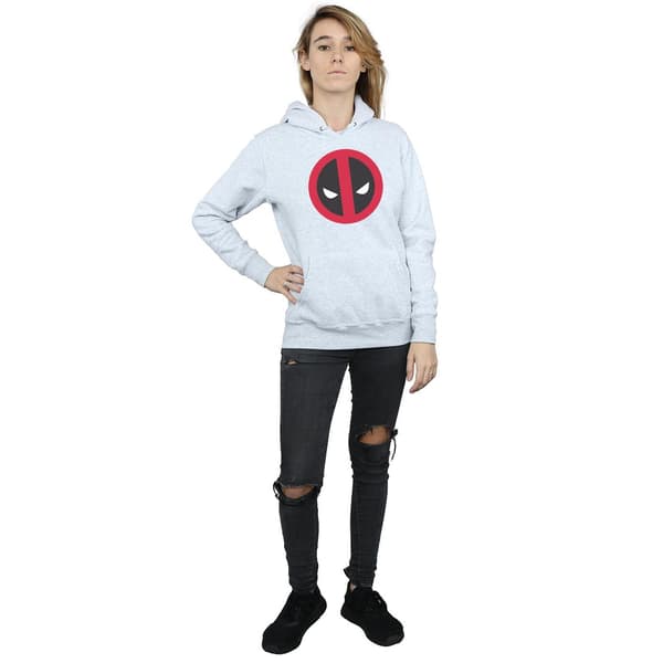 Marvel Dam/Kvinnor Deadpool Stor Ren Logotyp Hoodie S Heather Heather Grey S
