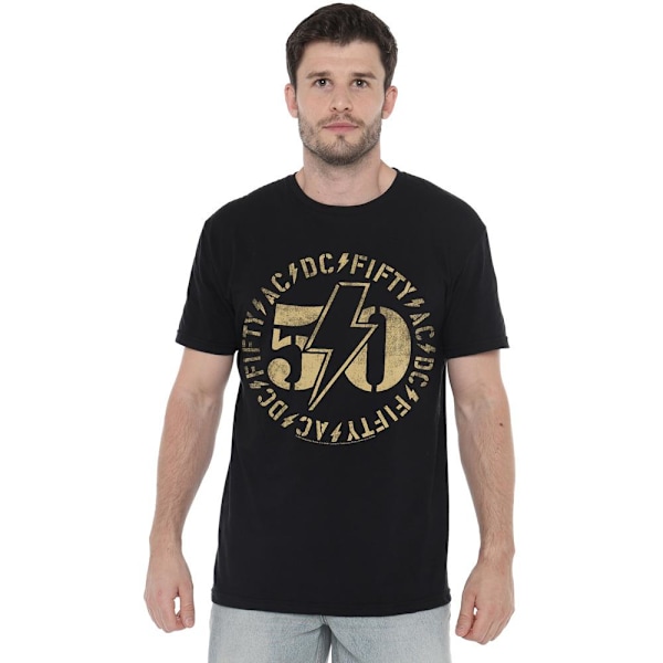 AC/DC Herr 50 Logo T-Shirt XXL Svart Black XXL