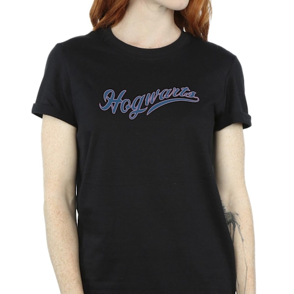 Harry Potter Dam/Kvinnor Hogwarts Skrivande Bomull Pojkvän T- Black 4XL